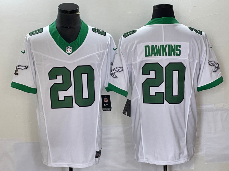 Men's Philadelphia Eagles #20 Brian Dawkins White 2023 F.U.S.E. Vapor Untouchable Stitched Football Jersey Men's Philadelphia Eagles #20 Brian Dawkins White 2023 F.U.S.E. Vapor Untouchable Stitched Football Jersey